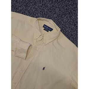 Polo Ralph Lauren Men XL Yellow Blake Button‎ Front Long Sleeve Cotton Shirt